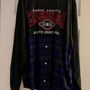 Brand New With Tags Balenciaga Patched Long Sleeve T -Shirt
